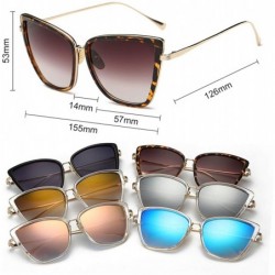 Oversized 2019 New Er Cateye Sunglasses Women Vintage Metal Glasses Mirror Retro Lunette De Soleil Femme UV400 - Gold - CZ198...