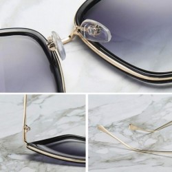 Oversized 2019 New Er Cateye Sunglasses Women Vintage Metal Glasses Mirror Retro Lunette De Soleil Femme UV400 - Gold - CZ198...