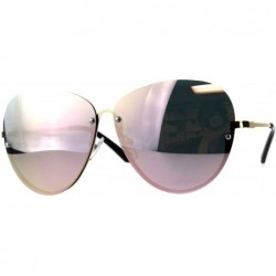 Rimless Womens Fashion Sunglasses Unique Half Rim Behind Lens UV 400 - Gold (Pink Mirror) - CZ18HM6C40T $11.12