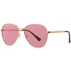 Aviator Polarized Small Aviator Sunglasses for Women Men Juniors - 55mm - 100% Protection - Gold/Clear Pink - CN193OUSLG4 $12.52