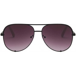 Oval Unisex Sunglasses Retro Black Drive Holiday Oval Non-Polarized UV400 - Black Grey - CR18RI0SA0D $10.50