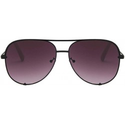 Oval Unisex Sunglasses Retro Black Drive Holiday Oval Non-Polarized UV400 - Black Grey - CR18RI0SA0D $10.50