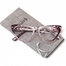 Oversized Womens Leopard Pattern Cat Eye Reading Glasses Quality Eye Glass Frame - Purple Leopard - CN18IG3DDA4 $12.02