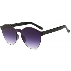 Round Unisex Fashion Candy Colors Round Outdoor Sunglasses Sunglasses - Gray - CU1902MQYDE $31.30