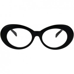 Oval Womens Oval Round Plastic Retro Vintage 20s Mod Eye Glasses - Black - CZ1860XMWU6 $18.91
