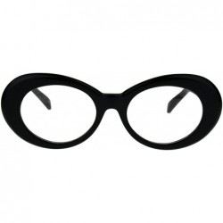 Oval Womens Oval Round Plastic Retro Vintage 20s Mod Eye Glasses - Black - CZ1860XMWU6 $12.35