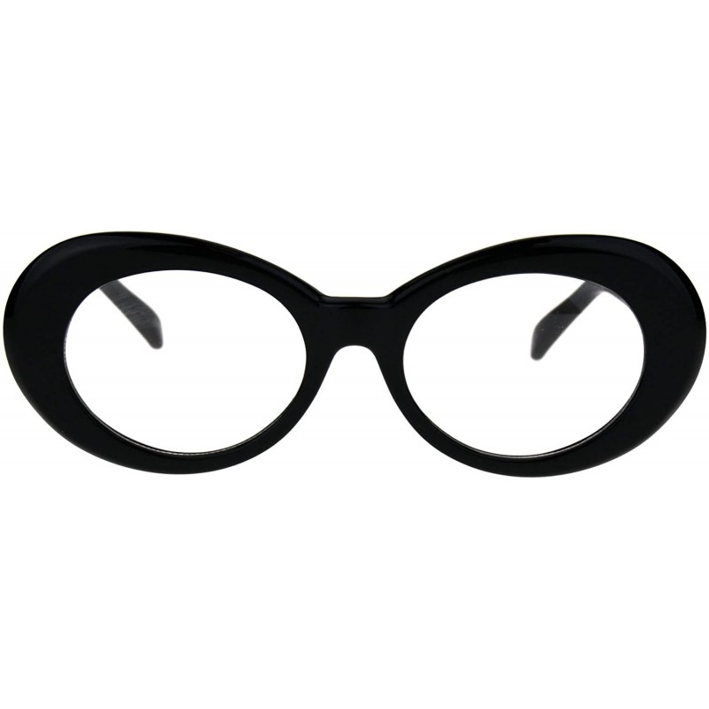 Oval Womens Oval Round Plastic Retro Vintage 20s Mod Eye Glasses - Black - CZ1860XMWU6 $12.35