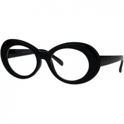 Oval Womens Oval Round Plastic Retro Vintage 20s Mod Eye Glasses - Black - CZ1860XMWU6 $12.35