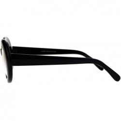 Oval Womens Oval Round Plastic Retro Vintage 20s Mod Eye Glasses - Black - CZ1860XMWU6 $12.35