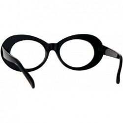 Oval Womens Oval Round Plastic Retro Vintage 20s Mod Eye Glasses - Black - CZ1860XMWU6 $12.35