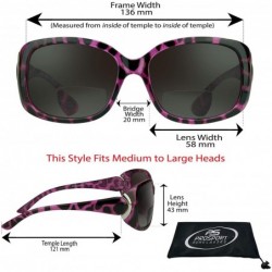 Oversized Women's Bifocal Reading Sunglasses Gradient Lens Black Brown Pink Cheetah Frames with Gold or Silver Accent - C418E...