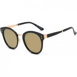 Goggle Women Polarized Round Cat Eye Sunglasses - Gold - C518WU9N7WN $37.21