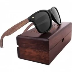 Rimless Walnut Wood Sunglasses with Polarized Lens in Wood Display Box for Men and Women - CZ185XH7SKT $70.34