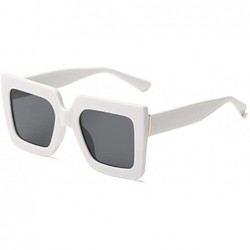 Sport Men and women Sunglasses Two-tone Big box sunglasses Retro glasses - White - C818LIA69R6 $17.75