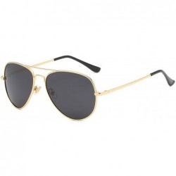 Aviator Sunglasses For Classic Aviator Unisex Polarized LK1743 - C7-gold/Gray - CD18DL26O37 $16.05