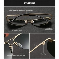 Oval Mens Aviator Sunglasses Polarized Alloy Frame for Driving Fishing Golf UV 400 Protection - Black Grey - CR18AYQXGW7 $16.74