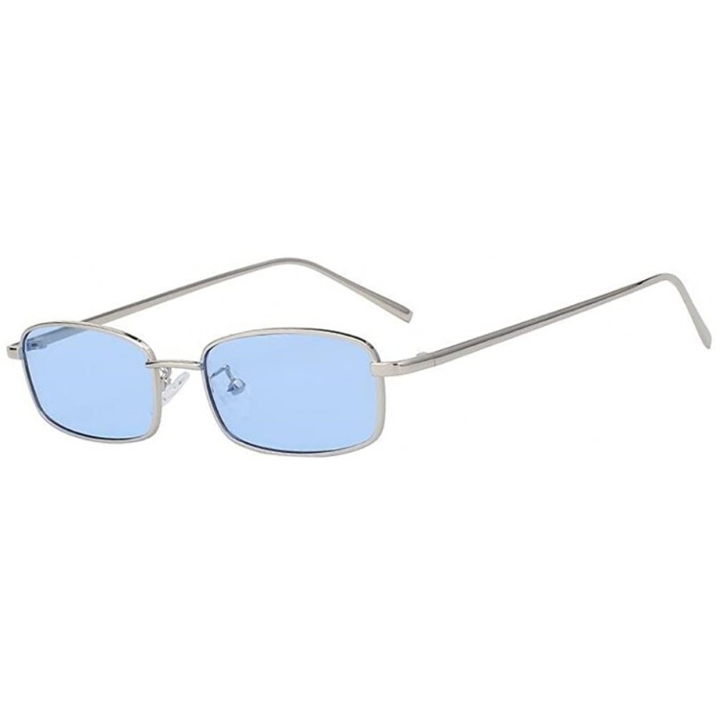 Rectangular Men UV400 Rectangle Retro Vintage Sunglasses Women Fashion Glasses Eyeglasses - Blue - CN18C9O4T0E $14.72