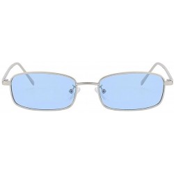 Rectangular Men UV400 Rectangle Retro Vintage Sunglasses Women Fashion Glasses Eyeglasses - Blue - CN18C9O4T0E $14.72