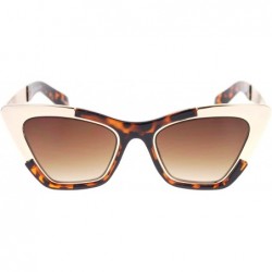Cat Eye Womens Unique Runway Fashion Thick Metal Cat Eye Sunglasses - Gold Tortoise - CF11Q16XOZR $9.59