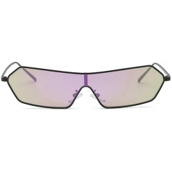 Rectangular Siamese Sunglasses Futuristic Glasses Festival - Purple - CX18NCNXE9L $26.62