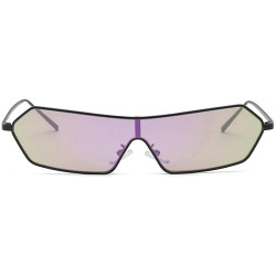 Rectangular Siamese Sunglasses Futuristic Glasses Festival - Purple - CX18NCNXE9L $10.40