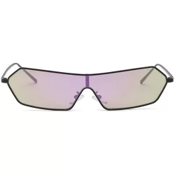 Rectangular Siamese Sunglasses Futuristic Glasses Festival - Purple - CX18NCNXE9L $23.26