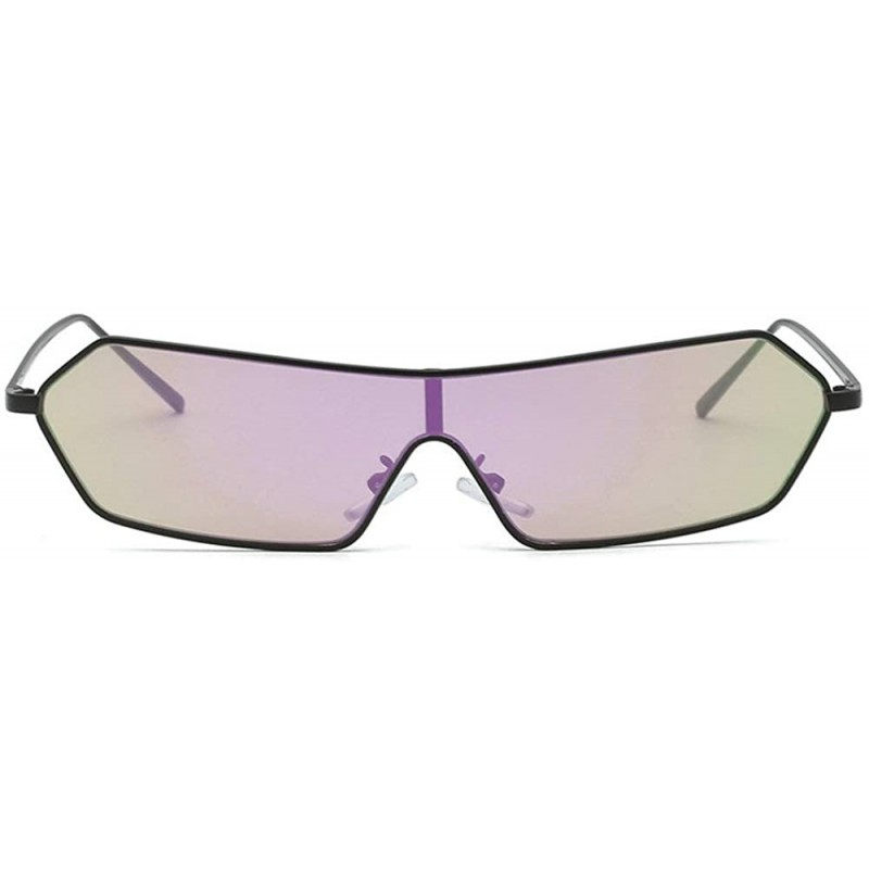 Rectangular Siamese Sunglasses Futuristic Glasses Festival - Purple - CX18NCNXE9L $10.40