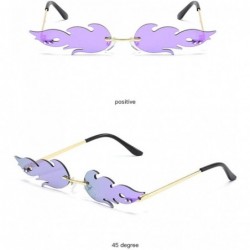 Oversized Sunglasses Unisex Flame Teen Girls Eyewear Novelty Rimless Small Face Glasses - Purple - C3198Q4K4DL $9.17