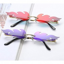 Oversized Sunglasses Unisex Flame Teen Girls Eyewear Novelty Rimless Small Face Glasses - Purple - C3198Q4K4DL $9.17