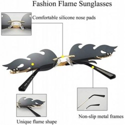 Oversized Sunglasses Unisex Flame Teen Girls Eyewear Novelty Rimless Small Face Glasses - Purple - C3198Q4K4DL $9.17