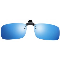 Rimless Polarized Clip-on Sunglasses Anti-Glare Driving Glasses Sunglasses Over for Men Women UV Protection - Blue - C0190762...