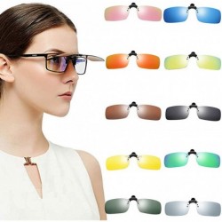 Rimless Polarized Clip-on Sunglasses Anti-Glare Driving Glasses Sunglasses Over for Men Women UV Protection - Blue - C0190762...