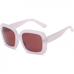Square Women Retro Vintage Bold Square Oversized UV Protection Fashion Sunglasses - Maroon - CN18WTI8S7Q $38.12