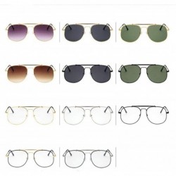 Oval Unisex Eyewear Metal Frame with Case UV400 Protection Couple Sunglasses - Silver Frame/White Lens - CI18WRKD5S8 $44.10
