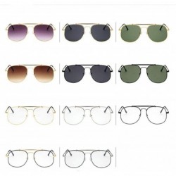 Oval Unisex Eyewear Metal Frame with Case UV400 Protection Couple Sunglasses - Silver Frame/White Lens - CI18WRKD5S8 $20.44