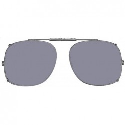 Square Visionaries Polarized Clip on Sunglasses - Square - Gun Frame - 57 x 48 Eye - CM12MY4DFO0 $75.55