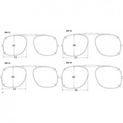 Square Visionaries Polarized Clip on Sunglasses - Square - Gun Frame - 57 x 48 Eye - CM12MY4DFO0 $41.30