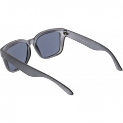 Oversized Classic Wide Arms Neutral Colored Square Lens Horn Rimmed Sunglasses 55mm - Matte Smoke / Smoke - CB188K0LXHO $10.83