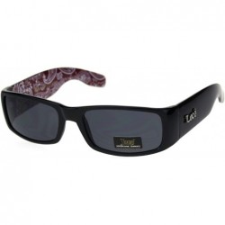 Rectangular Locs Gangster Bandana Print Arm Classic Rectangular Cholo Sunglasses - Red Bandana - C718R5Z4XAN $8.37