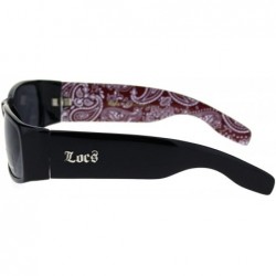 Rectangular Locs Gangster Bandana Print Arm Classic Rectangular Cholo Sunglasses - Red Bandana - C718R5Z4XAN $8.37