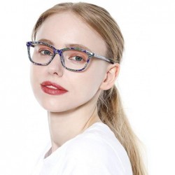 Square Anti-Blue Blocker Light Reading Glasses 4 Pack Quality Fashion Colorful Readers - 4 Pairs Anti-blue Eyeglasses - CE18Z...