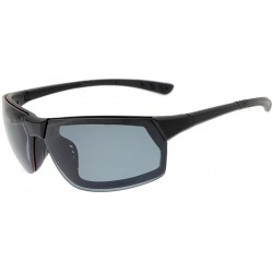 Sport Polycarbonate Polarized TR90 Unbreakable Sport Sunglasses - Black/Grey Lens - CX12O2R2SFZ $27.74