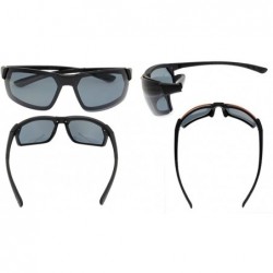 Sport Polycarbonate Polarized TR90 Unbreakable Sport Sunglasses - Black/Grey Lens - CX12O2R2SFZ $11.10