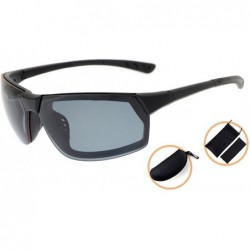 Sport Polycarbonate Polarized TR90 Unbreakable Sport Sunglasses - Black/Grey Lens - CX12O2R2SFZ $11.10