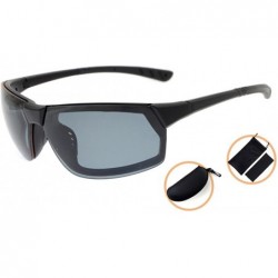 Sport Polycarbonate Polarized TR90 Unbreakable Sport Sunglasses - Black/Grey Lens - CX12O2R2SFZ $11.10