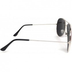 Aviator Aviator Metal Frame Sunglasses Classic Style - Silver Frame- Blue Revo - CF18DUEQ6UE $7.81
