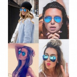 Aviator Aviator Metal Frame Sunglasses Classic Style - Silver Frame- Blue Revo - CF18DUEQ6UE $7.81