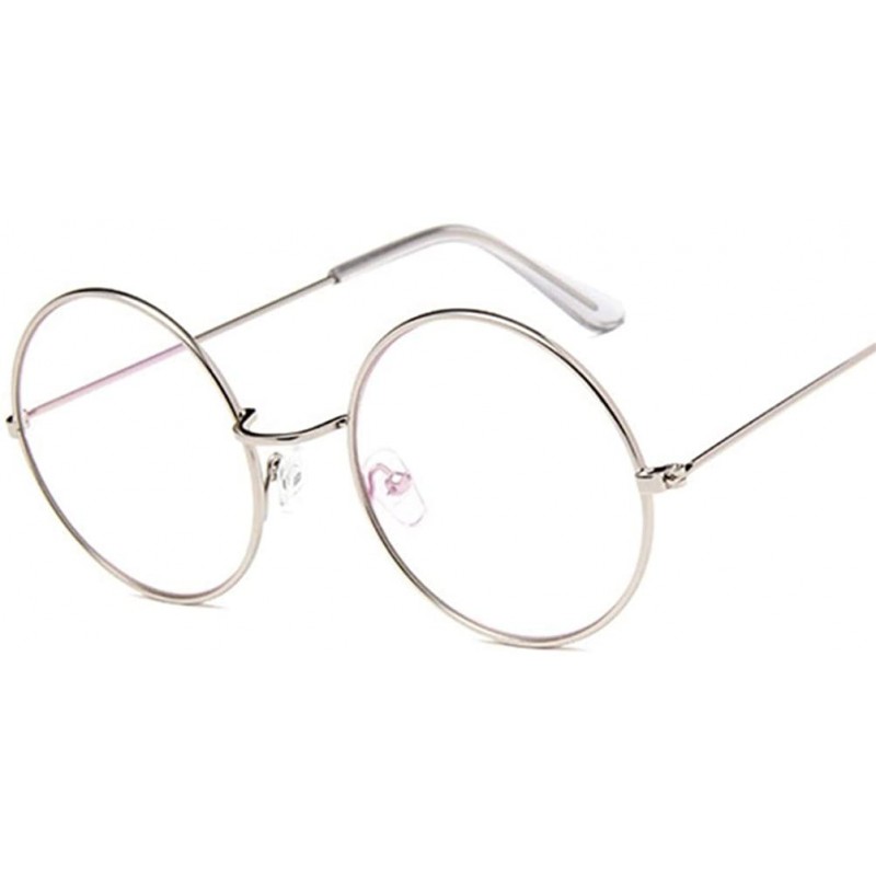 Round Retro Round Pink Sunglasses Women Sun Glasses For Women - Silver - CI18WYRY53U $19.72