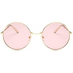 Round Retro Round Pink Sunglasses Women Sun Glasses For Women - Silver - CI18WYRY53U $19.72