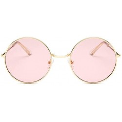 Round Retro Round Pink Sunglasses Women Sun Glasses For Women - Silver - CI18WYRY53U $19.72